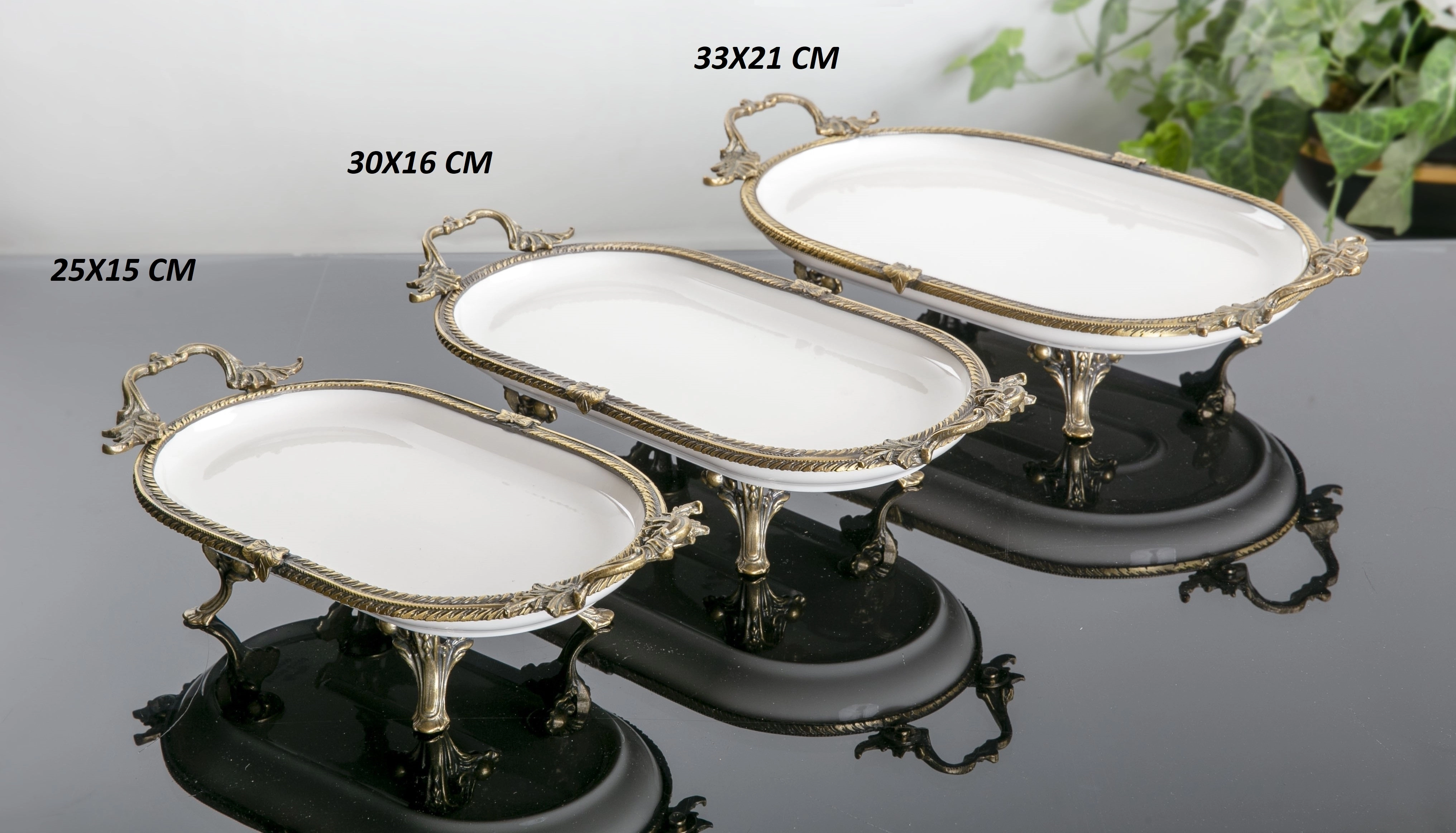 PORSELEN 3 PARÇA AVANGARD OVAL SUNUM SETİ