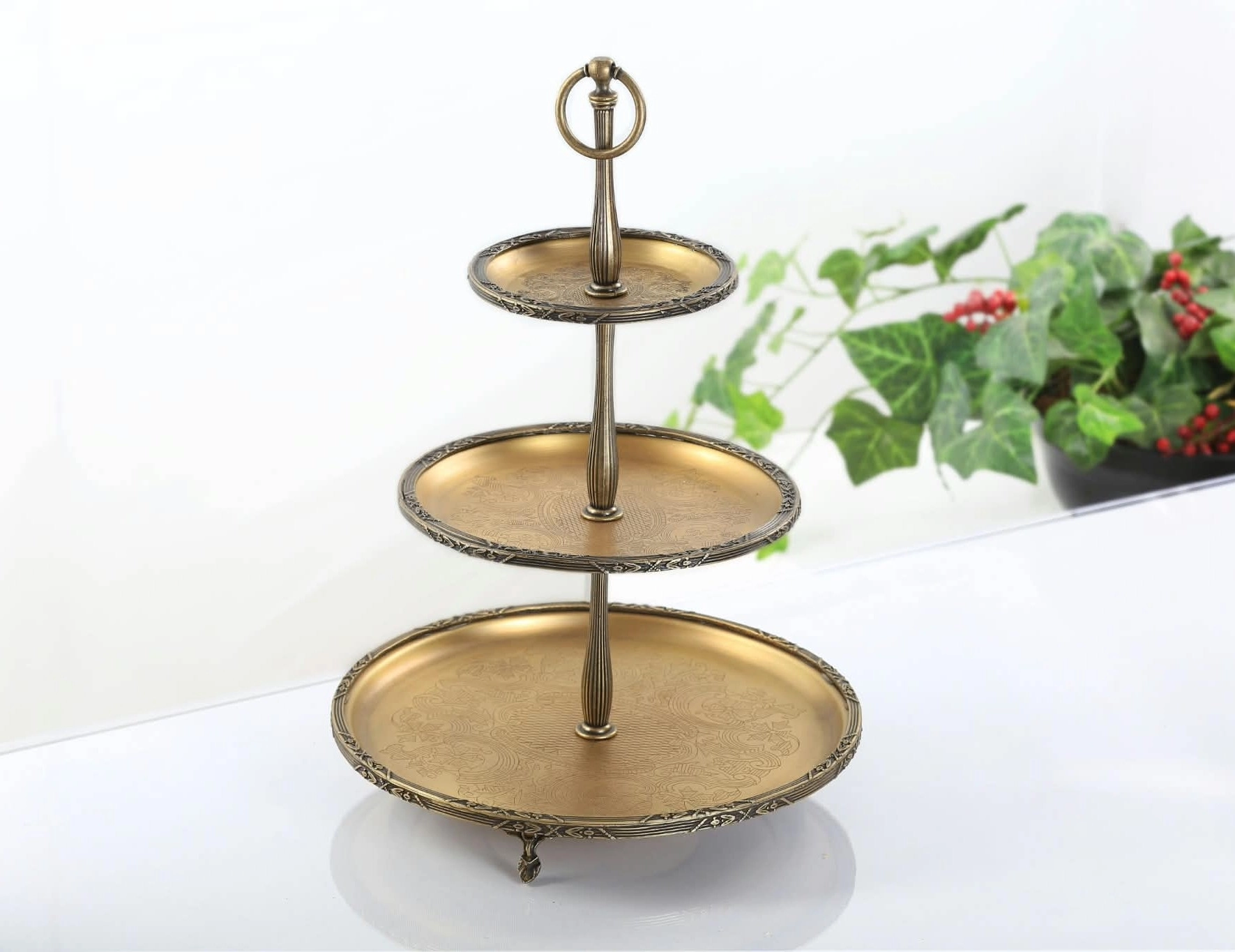 ANTİK 3 KATLI SUNUM TABAĞI 15CM/22CM/30CM