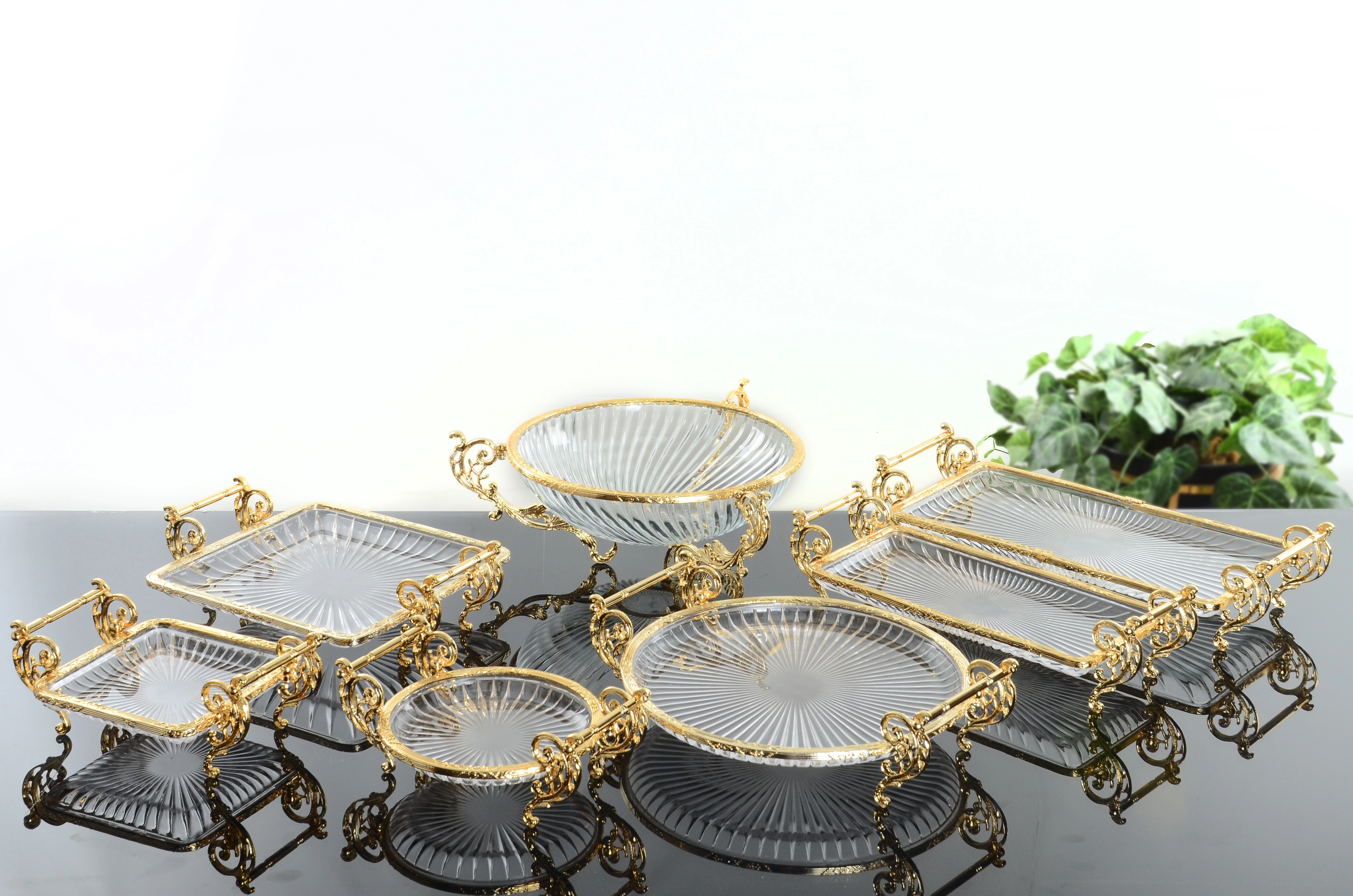 7 PARÇA CAM AVNGARD GOLD SUNUM SETİ 