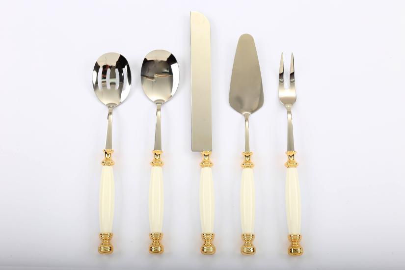 5 PARÇA PORSELEN SERVİS SETİ ALTIN
