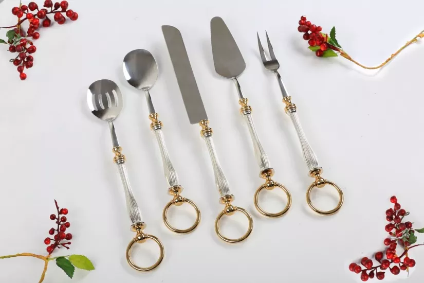 5Lİ HALKALI GÜMÜŞ SERVİS SETİ