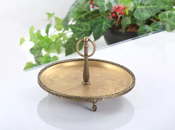 ANTİK 30 CM KULPLU İŞLEMELİ SUNUM 