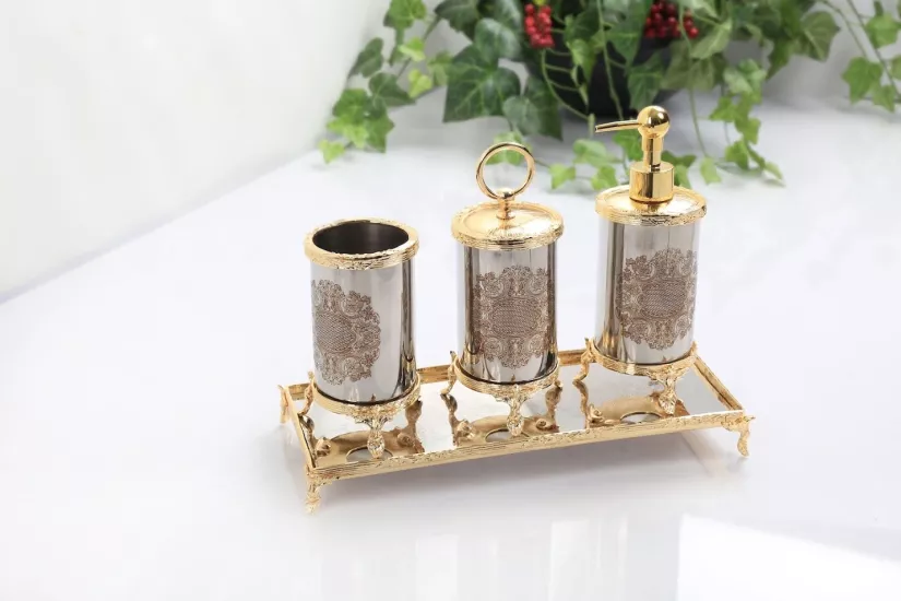 4 LÜ BANYO SETİ GOLD RENGİ
