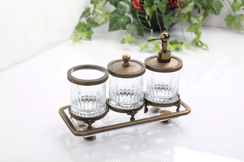 KRİSTAL 4 PARÇA BANYO SETİ ANTİK